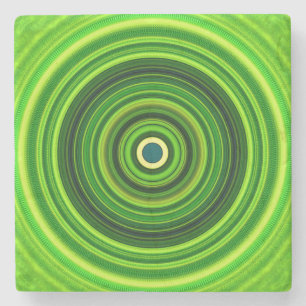 Geometrisches Grün Mandala-25436 Steinuntersetzer
