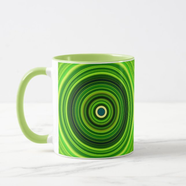 Geometrisches Grün Mandala-25436 Tasse (Links)