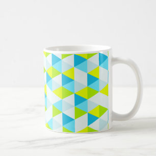 Geometrisches grüne und blaue Dreieck-modernes Tasse