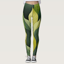 Geometrisches grünes Leaf-Multiprint-Leggings