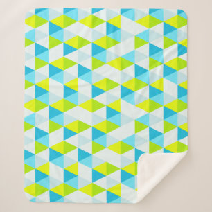 Geometrisches, grünes und blaues Dreieck Modernes Sherpadecke