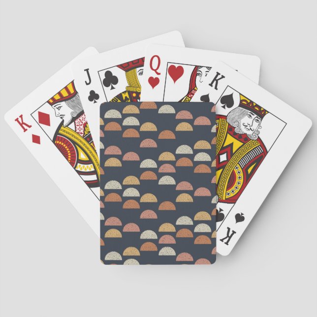 Geometrisches halb Kreis-Muster Spielkarten (Rückseite)