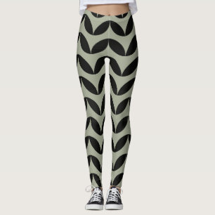 Geometrisches halbes kreisförmiges Schwarz und hel Leggings