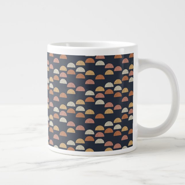 Geometrisches Halbkreismuster Jumbo-Tasse (Rechts)