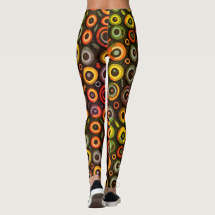 Geometrisches Halloween-farbenspöttisches Monstera Leggings