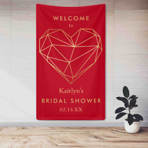Geometrisches Herz Valentinstag Brautparty Banner