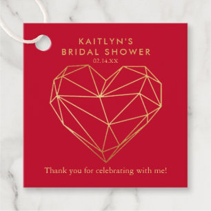 Geometrisches Herz Valentinstag Brautparty Geschenkanhänger