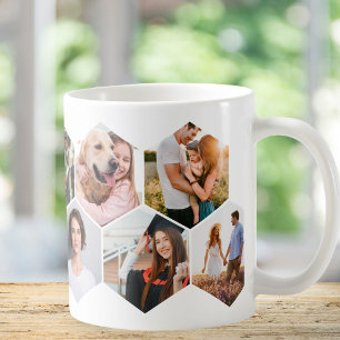 Geometrisches Hexagon-Muster-FotoCollage Kaffeetasse