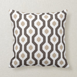 Geometrisches Hexagon-Verbindungs-Muster Brown Kissen