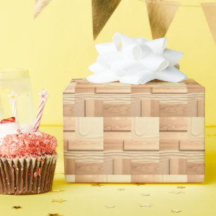 Geometrisches Holz auf Sanddesign Geschenkpapier