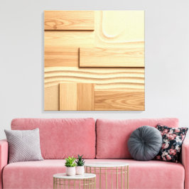 Geometrisches Holz auf Sanddesign Leinwanddruck