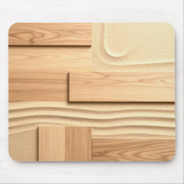 Geometrisches Holz auf Sanddesign Mousepad