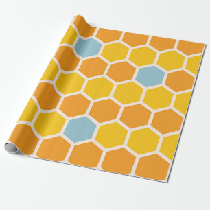 Geometrisches Honeycomb-Muster Geschenkpapier