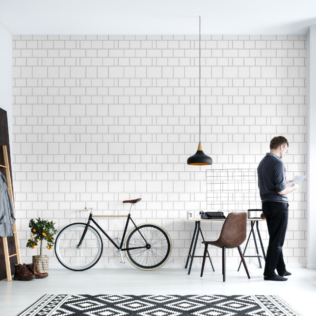 Geometrisches, horizontales Muster für Schwarze Ra Tapete (Wohnbereich)