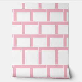 Geometrisches, horizontales Muster in rosa Rahmen Tapete