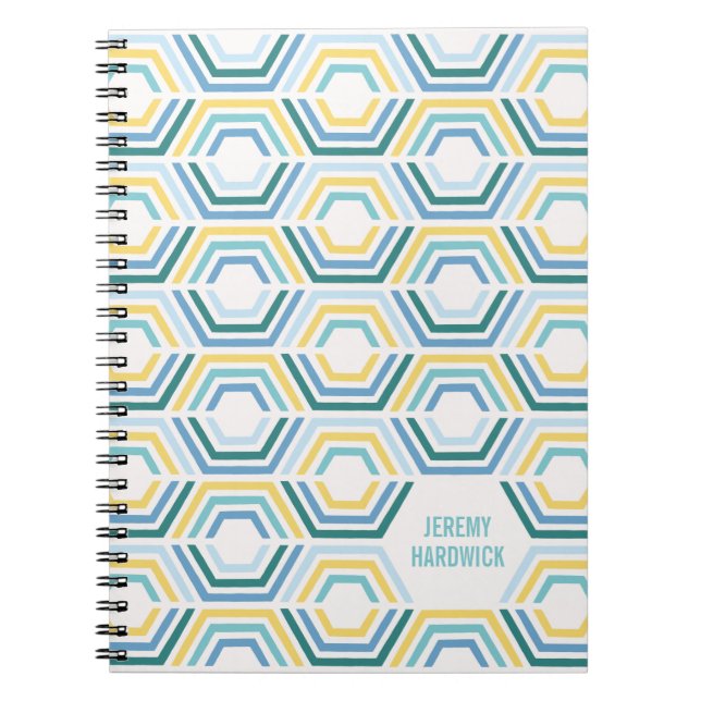 Geometrisches Journal mit geteilten Hexagonen - Tü Notizblock (Vorderseite)