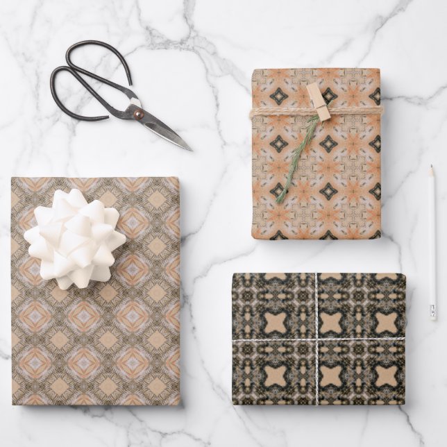 geometrisches Kaffeemodell Nr. 5 Geschenkpapier Set (Vorderseite)