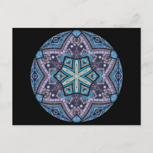 Geometrisches Kaleidoskop Mandala Postkarte