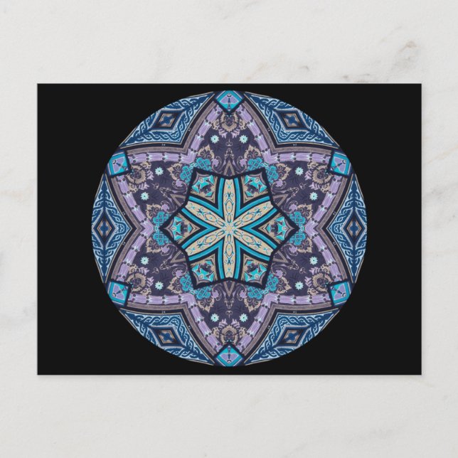 Geometrisches Kaleidoskop Mandala Postkarte (Vorderseite)