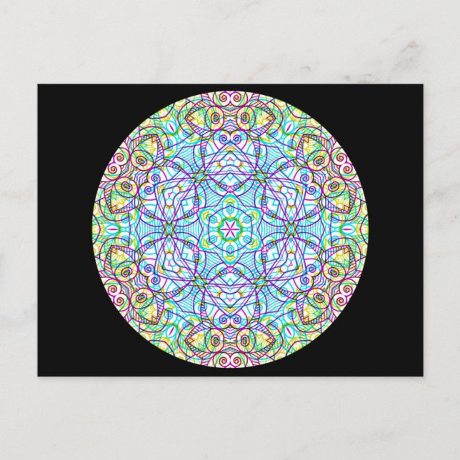 Geometrisches Kaleidoskop Mandala Postkarte (Vorderseite)