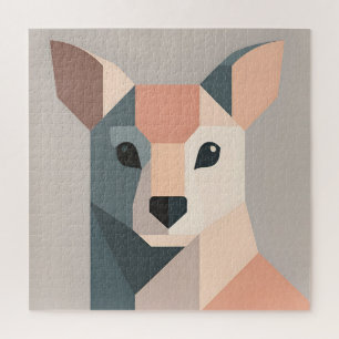 Geometrisches Känguru-Porträt Minimalistisch Puzzle