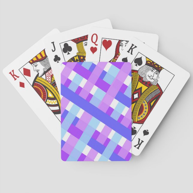 geometrisches Karo Gingham diagonal Spielkarten (Rückseite)