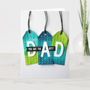 Geometrisches Karte mit Banner "Bester Papa"