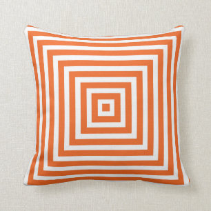 Geometrisches Kasten-Muster in der Orange Kissen