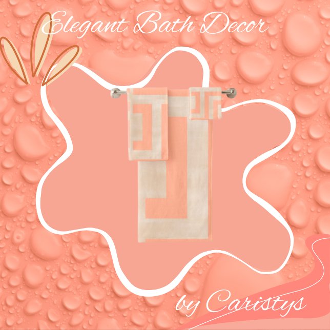 Geometrisches Korallen und Sand Gemustert Badhandtuch Set (Von Creator hochgeladen)