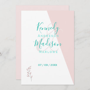 Geometrisches Korallenbemerkungsbudget Einladung