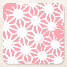 Geometrisches Korallenmuster Rechteckiger Pappuntersetzer