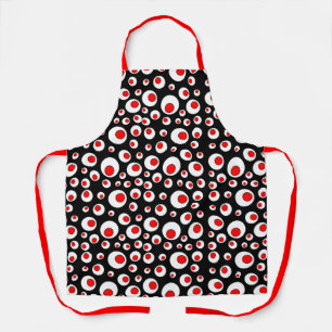 Geometrisches Kreis-Abstraktmuster rote weiße Bäll Schürze