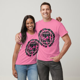Geometrisches Kreis-Kritzel-Druck Grafik T-Shirt