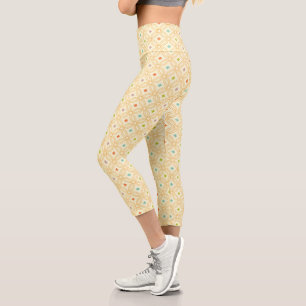 Geometrisches Kreismuster der Retro-Geometrie Capri Leggings