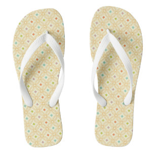 Geometrisches Kreismuster der Retro-Geometrie Flip Flops