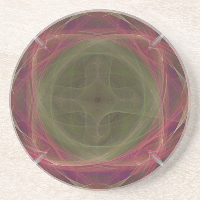 Geometrisches Kreuz Sandstein Untersetzer (Vorne)