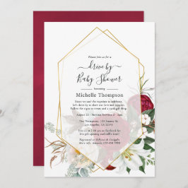 Geometrisches Laufwerk durch Dusche mit Burgundy R Einladung