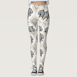 Geometrisches Leoparden-Patch-Muster Leggings