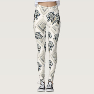 Geometrisches Leoparden-Patch-Muster Leggings