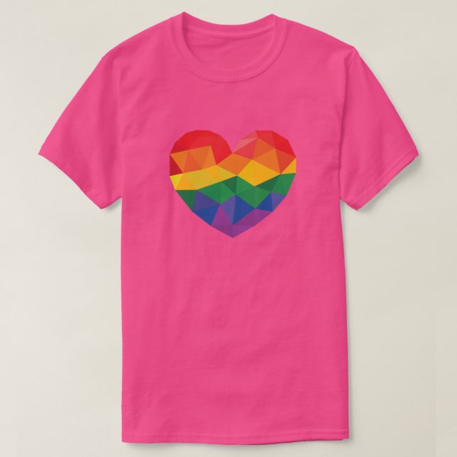 Geometrisches LGBT-Stolzenherz T-Shirt (Design vorne)