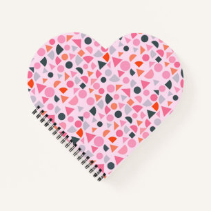 Geometrisches Liebesdesign in Creme, Rose und Mitt Notizbuch