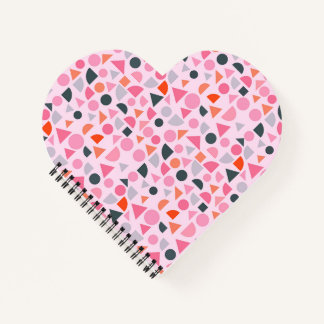 Geometrisches Liebesdesign in Creme, Rose und Mitt Notizbuch