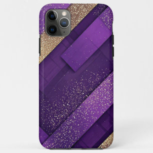 Geometrisches Lila und Gold Glitter Abstract Case-Mate iPhone Hülle