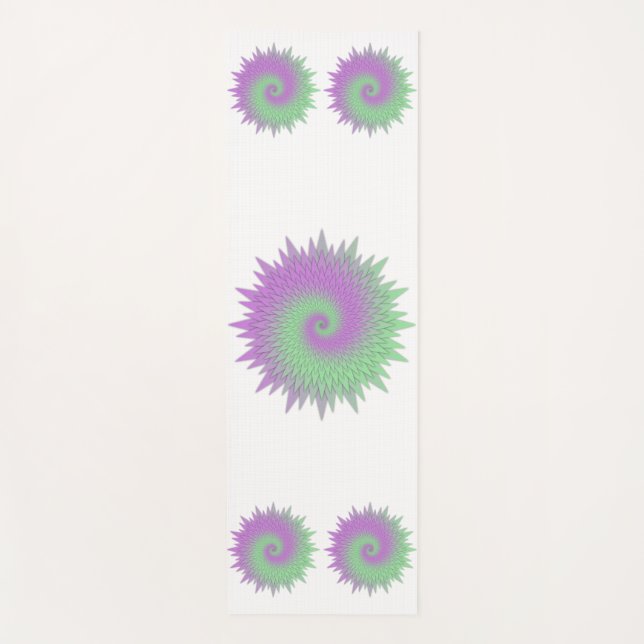 Geometrisches Lila und Grün Yogamatte (Vorderseite)
