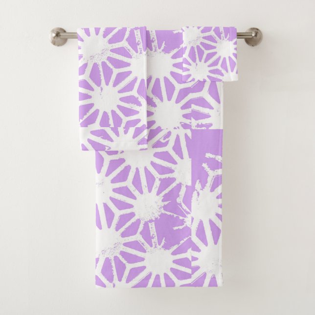 geometrisches Lilac-Muster Badhandtuch Set (Insitu)