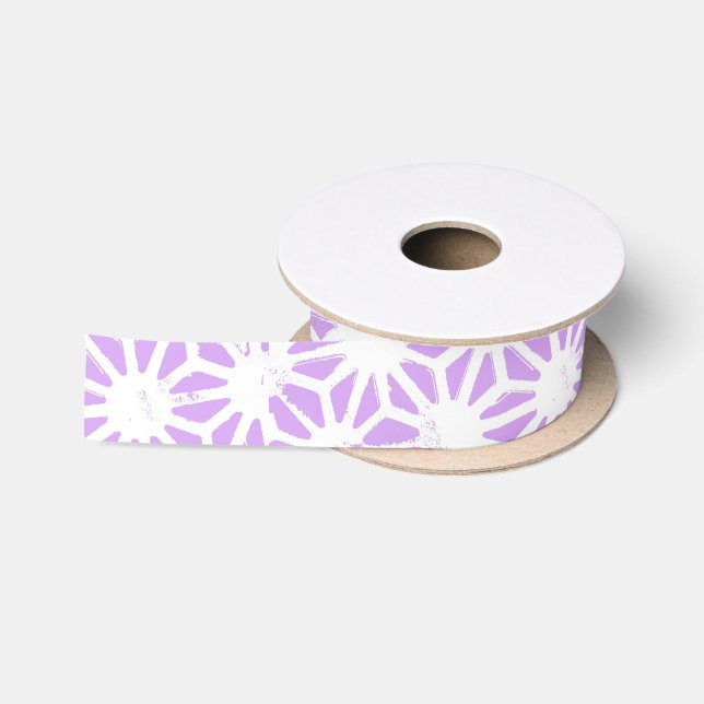 geometrisches Lilac-Muster Satinband (Spule)
