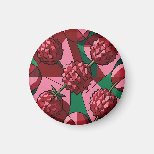 Geometrisches Litschi-Muster Magnet (Vorne)