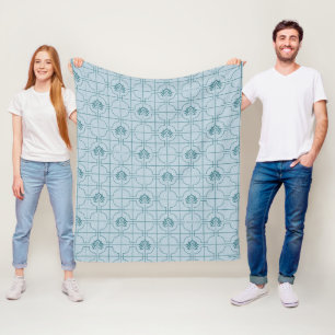 Geometrisches Lotus Grid-Muster - Der weiße Lotus Fleecedecke