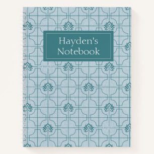 Geometrisches Lotus Grid-Muster - Der weiße Lotus Notizbuch