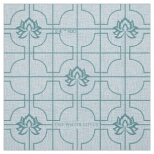 Geometrisches Lotus Grid-Muster - Der weiße Lotus Stoff
